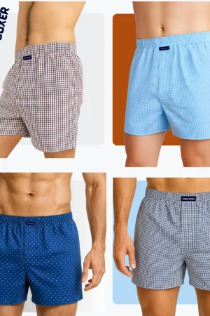 ওভেন শর্ট বক্সার ( কম্বো প্যাকেজ  ৪ পিচ)  (চারটি  কালার)